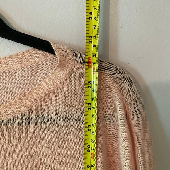 Eileen Fisher Women's Medium Light Pink 100% Linen Lightweight Crewneck Sweater - Picture 8 of 8